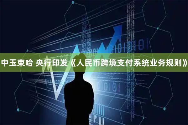 中玉束哈 央行印发《人民币跨境支付系统业务规则》